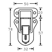 ADAM HALL 16021 - замок с накидной скобой, 78 x 50 мм