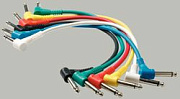 Rockcable RCL30011 D5 кабель 15 см джек-джек, угловой. Комплект 6 штук, разноцветные