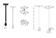 GENELEC 8000-444W потолочное крепление для мониторов 8010-8050, 8320-8350, 8331-8351, 4040. Регулировка поворота, угла наклона и высоты. Белое