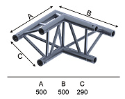 INVOLIGHT ITX29-C03 - угловой модуль для 2-х ферм 90*, треугольн., 290х500