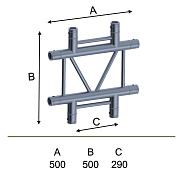 INVOLIGHT IFX29-C18 - модуль для 4-х плоских ферм 90* (крест), 290х500 мм