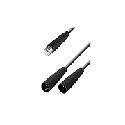 NEUMANN AC 20 - кабель для блока питания BS 48 i или N 48 i, 5-pin XLR F / 2х3-pin XLR M, 1 метр