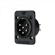 AMPHENOL AP-6-22 - разъем блочный 6 контактов, 'папа', корпус - пластик, квадратный.фланец, черный