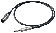 PROEL BULK230LU1 - микрофонный кабель, 6.3 джек стерео <-> XLR (папа), длина - 1 м