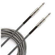 Planet Waves PW-BG-15BG шнур гитарный Custom jack-jack, нейлоновая оплётка, 4,57 м, чёрно-серый