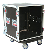 GATOR G-TOUR 12U CAST - рэковый флайт-кейс, 12 U, на колесах,дерево,черный