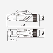 Разъем RJ45C5E-PH-YL