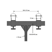 AM4004 T-образный держатель ферм, с разъёмом к стойке: 35mm male и регулируемыми адаптерами