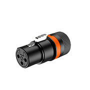 Разъем угловой XLR "мама" 3-х контактный LX3F-Black/Orange