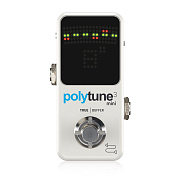 TC ELECTRONIC POLYTUNE 3 MINI - хроматический тюнер с полифоническим режимом и отключаемым буфером