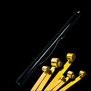 Одноразовый ствол 80см с серпантином 2смх10м золото