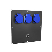 Панель лючка ПЛ.25.25. (3SCHUKO-1XLRm) Панель лючка черного цвета