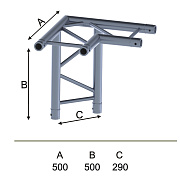 INVOLIGHT IFX29-C12 - угловой модуль для 3-х ферм 90*, плоский, 290х500