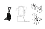 GENELEC 8020-320B настольная L-образная стойка для мониторов G Two, 8020, 8320. Регулируемый угол наклона. Черная