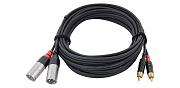Cordial CFU 6 MC кабель сдвоенный RCA—XLR male, 6.0м, черный