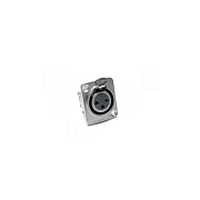 AMPHENOL AX3FD - разъем XLR блочный 3 контакта, 'мама', квадратный.фланец, покрытие контактов никел