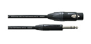 Cordial CPM 5 FV микрофонный кабель XLR female/джек стерео 6.3мм male, разъемы Neutrik, 5.0м, черный