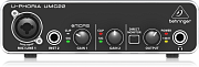 BEHRINGER UMC22 - аудиоинтерфейс USB,2входа, 2 выхода, микр. предусилитель MIDAS