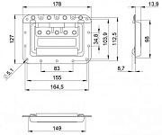 ADAM HALL 34085 - ручка для кейса, металл, 178х127 мм
