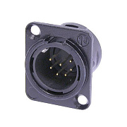 Neutrik NC7MD-L-B-1 панельный разъем XLR male черненый корпус, золоченые контакты 7 контакта