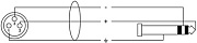 Cordial CIM 3 FV инструментальный кабель XLR female/джек стерео 6.3мм male, 3.0м, черный