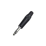 NordFolk NCJ5288 кабельный разъем 6.35 мм stereo Jack (TRS), черный, пластиковая крышка