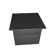 Лючок планшетный модульный ЛПМ40.40.16.30М Лючок модульный в сборе, 400х400х160 мм, 30 модулей, 6 мест вывода кабеля, цвет — черный