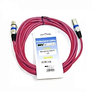 INVOTONE ACM1106 R - микрофонный кабель, XLR(папа) <-> XLR(мама), длина 6 м (красный)