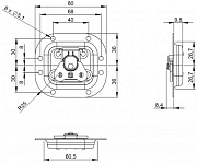 ADAM HALL 17373S - замок для кейса 'бабочка', 72х80 мм