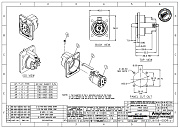 AMPHENOL AP-6-21 - разъем блочный 6 контактов, 'мама ', корпус - пластик, квадратный.фланец, черный