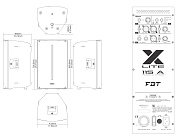 FBT X-LITE 115A - двухполосная активная би-амп, акуст.система, НЧ 1200 Вт+ВЧ 300Вт,42 Гц-20 кГц, SPL