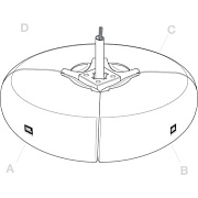 JBL PMB-WH JBL PMB-WH Комплект элементов для сборки кругового кластера из 4 штук Control CRV с горизонтальной н