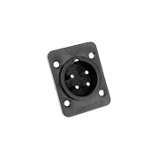 AMPHENOL AP-4-22 - разъем блочный 4 контакта, 'папа', корпус - пластик, квадратный.фланец, черный