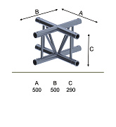 INVOLIGHT IFX29-C17 - модуль для 4-х плоских ферм 90* (крест), 290х500 мм