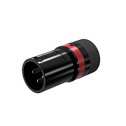 Разъем угловой XLR "папа" 3-х контактный LX3MH-Black/Red