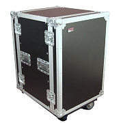 GATOR G-TOUR 12U CAST - рэковый флайт-кейс, 12 U, на колесах,дерево,черный