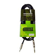 NordFolk NMC203/1M кабель 3,5 мм Minijack stereo - 6.3 мм jack stereo, металл разъёмы, 1м.