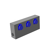 Блок разъемов проходной БРП-3 (SCHUKO) Блок проходной с 3 разъемами SCHUKO
218х164х80 мм