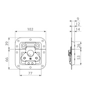 ADAM HALL 17285 - замок для кейса 'бабочка', 105 x 102 мм