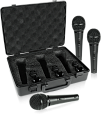 BEHRINGER XM1800S - динамические микрофоны (комплект из 3 шт.) с выключателем, в кейсе