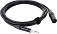 Cordial CPM 2.5 MV микрофонный кабель XLR male/джек стерео 6.3мм male, разъемы Neutrik, 2.5м, черный
